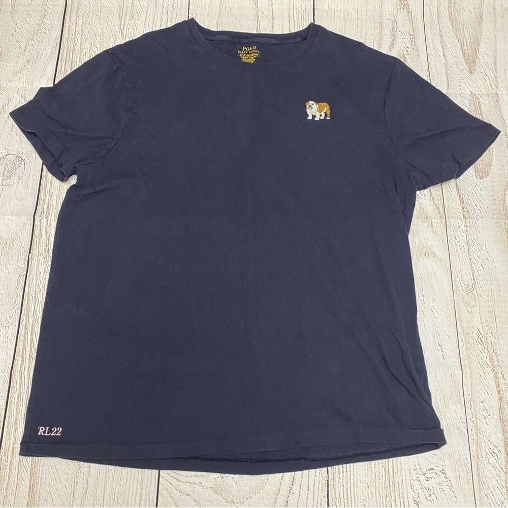 Polo Ralph Lauren Dark Blue Tee with Bulldog Patch XL